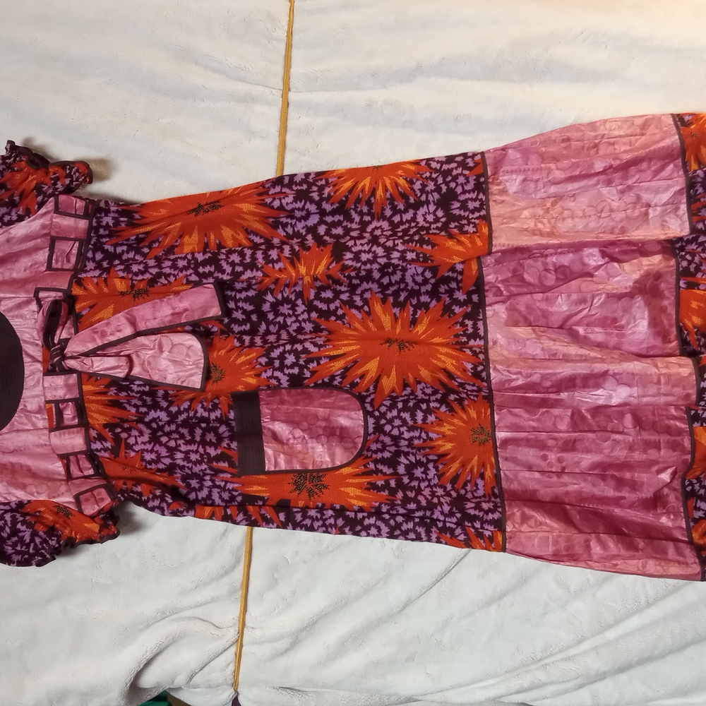 Colorful Floral Dress with Tie Detail